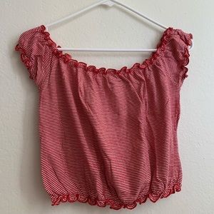 Off the shoulders striped brandy Melville crop top